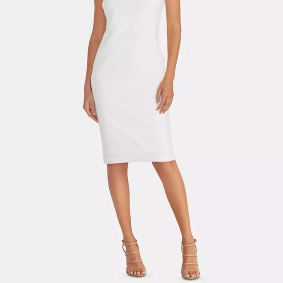 RACHEL Rachel Roy Sleeveless Halter Sheath Dress Eggshell Size XL - Picture 3 of 3